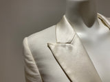 SOLD OUT Balmain double breasted silk satin trim cropped blazer jacket F 40 ladies