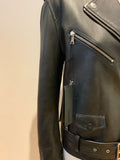 KARL LAGERFELD LEATHER BIKER JACKET SIZE I 44 F 40 lade