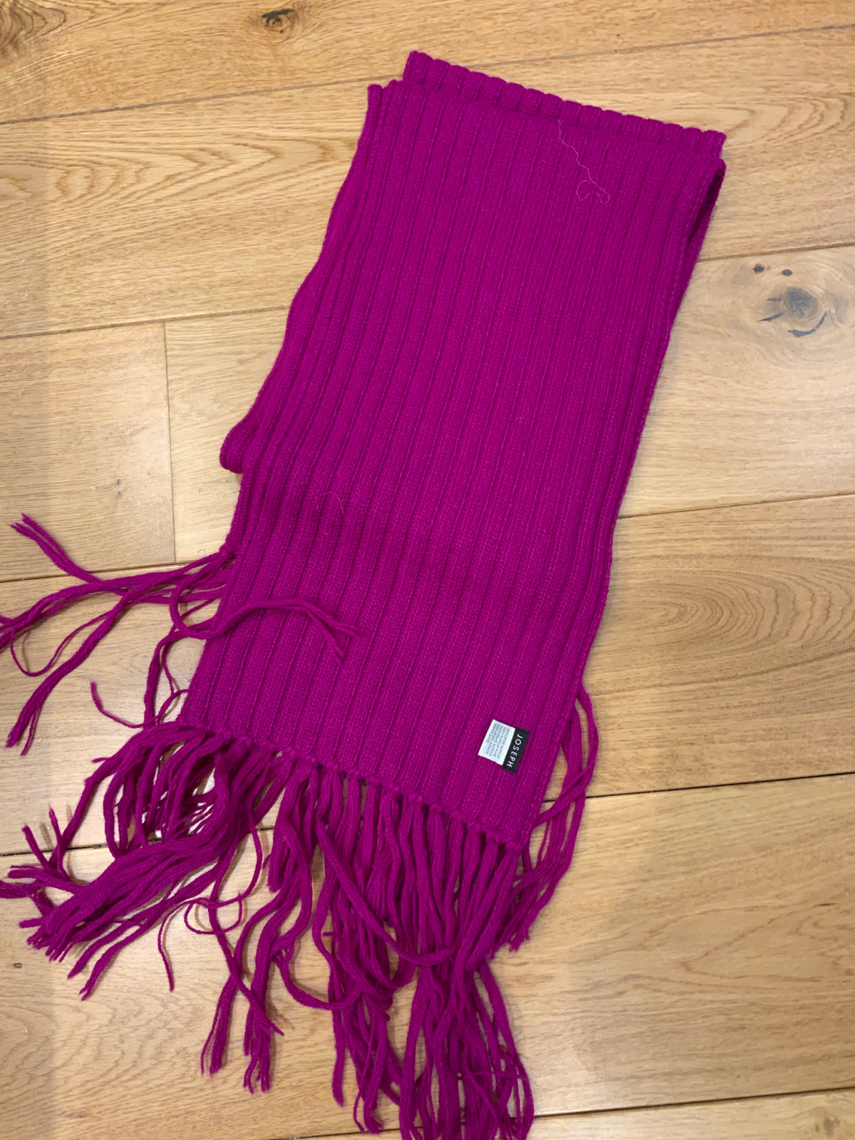 JOSEPH Women’s Long Pure Alpaca Knit Fuchsia Scarf Shawl 240 cm ladies
