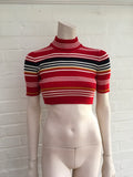 Alessandra Rich Cropped striped merino wool top jumper sweater  Ladies