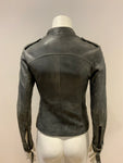 Amazing Blur Leather Distressed Biker Jacket trim size I 40 UK 8 US 4 S small ladies