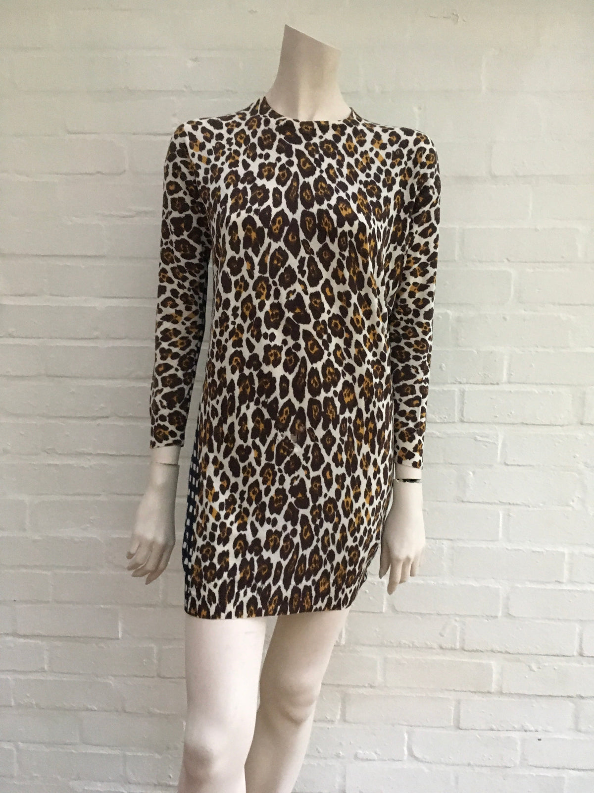 Stella McCartney Multicolor Contrast Print 40 Animal Print Leopard Check Casual Ladies