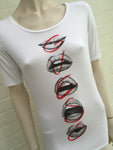 Guess Printed White T-shirt Top Size S Small Ladies