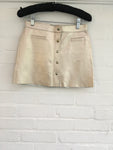 Bonpoint Snap-Front Grained Gold Leather Skirt Size 12 years Children