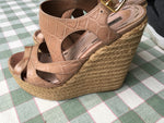 Miu Miu Beige Leather Sandals Wedges Size 36 UK 3 US 6 Ladies