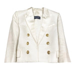 SOLD OUT Balmain double breasted silk satin trim cropped blazer jacket F 40 ladies