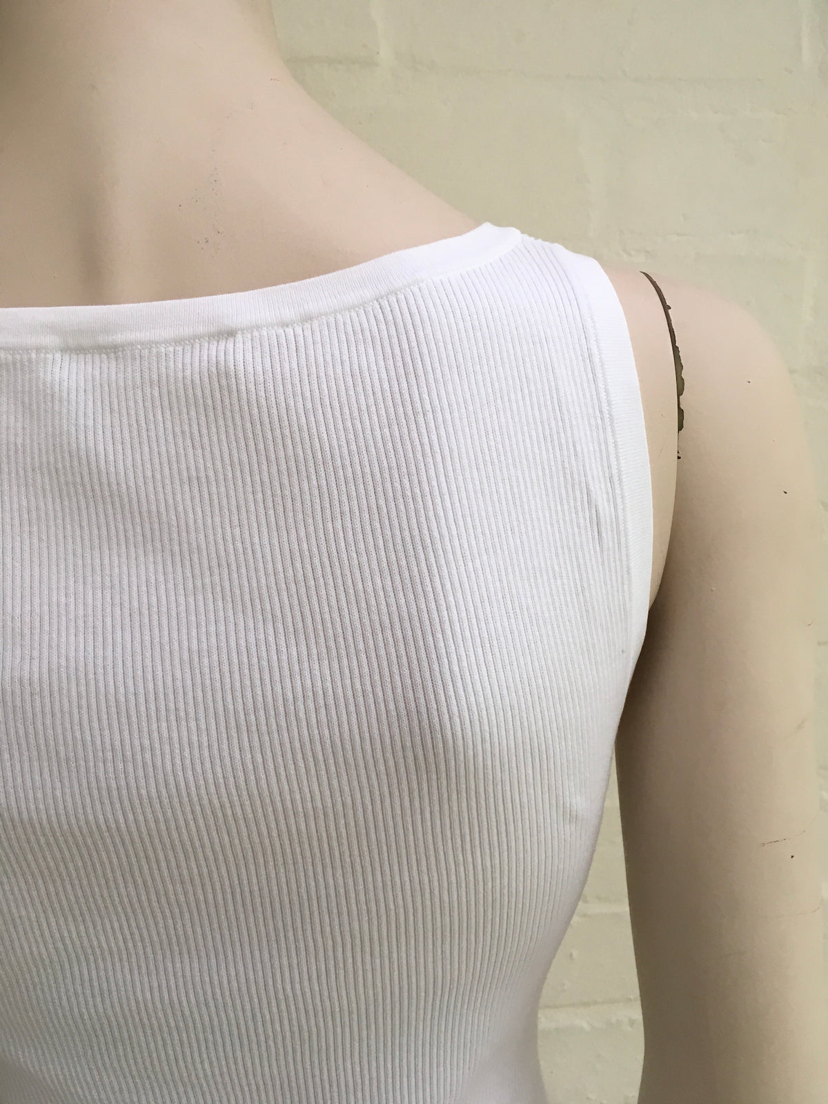 Michael Kors White Basic Tank Top Slim Fit TOP Size S Small