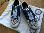KENZO Eye Tiger-print leather and canvas SNEAKERS TRAINERS SHOES Sz 38 UK 5 US 8 Ladies