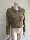 CHANEL wool gold brown crop bouclé jacket  Ladies