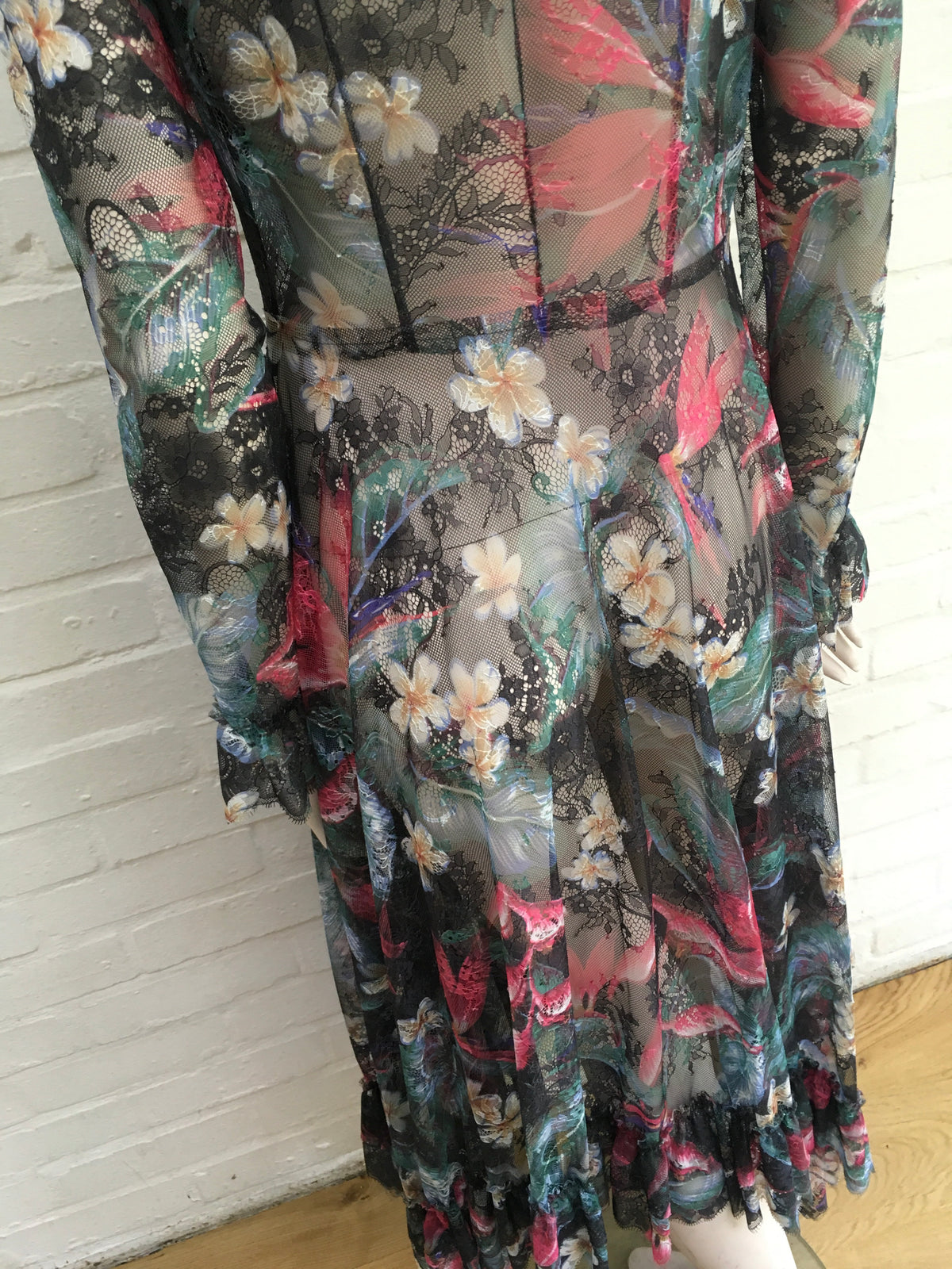 Philosophy di Lorenzo Serafini Sheer Lace-Accented Maxi Dress  Ladies
