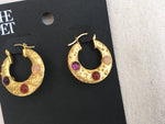 THE MET New York Cypriot Cabochon Hoop 18K Gold Plated Earrings Ladies