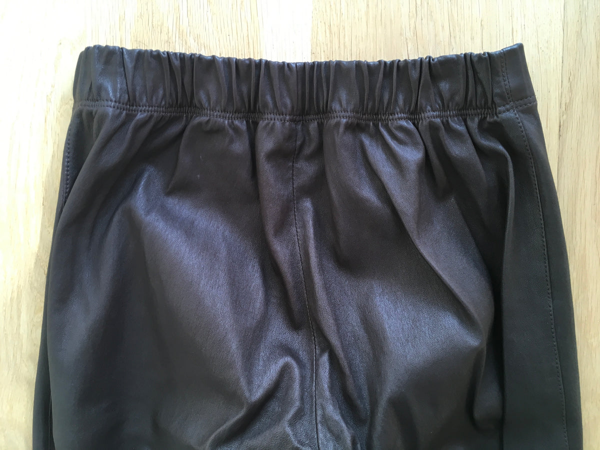 JOSEPH Choco Brown Stretch Leather Legging Pants Trousers Size F 38 ladies