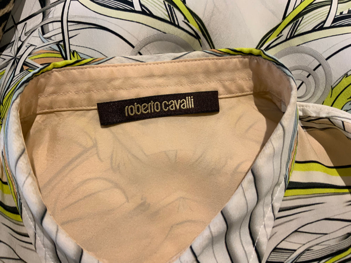 ROBERTO CAVALLI Animal Print Shirt Blouse top Size I 40 small ladies