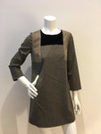 JOSEPH Women's Grey Wool Velvet Insert Dress Size F 38 UK 10 US 6 ladies