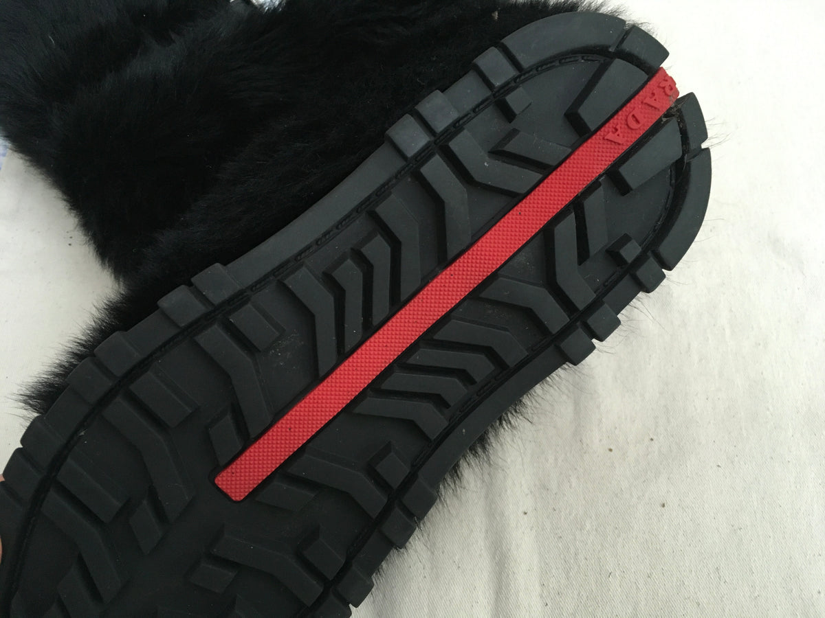 PRADA Faux Fur Tall Boot Size 36.5 UK 3.5 US 6.5 ladies