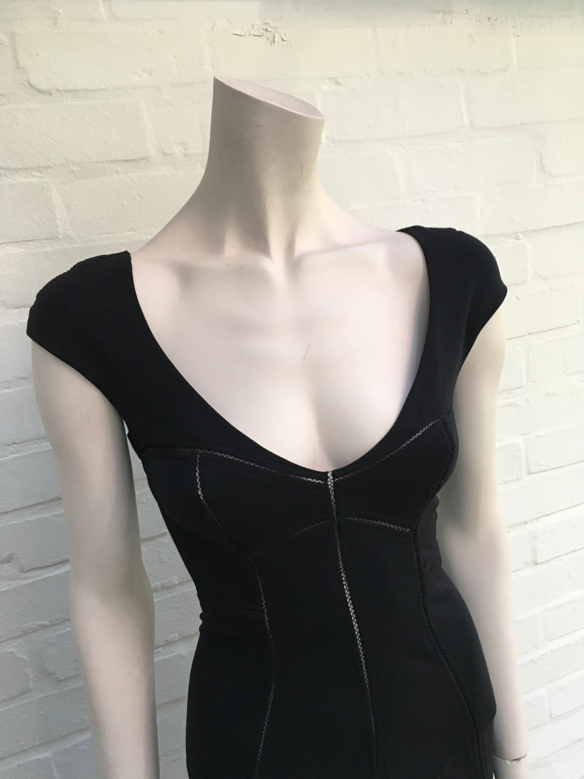 Dolce & Gabbana D&G Black Bodycon Stretch LBD Little Black Dress Ladies