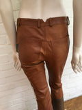 SKIIM Colorblock Leather Trousers With Zip Detail Ladies