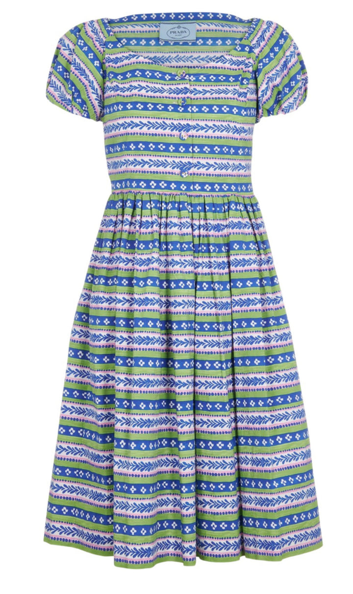 PRADA PRINTED MIDI DRESS SIZE 44 L LARGE LADIES