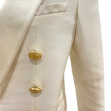 SOLD OUT Balmain double breasted silk satin trim cropped blazer jacket F 40 ladies