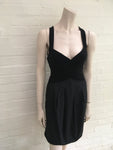 BCBG MAX AZRIA BLACK "ACJ6AU23" JERSEY TAFFETA HALTER DRESS SIZE 4 UK 8 Ladies