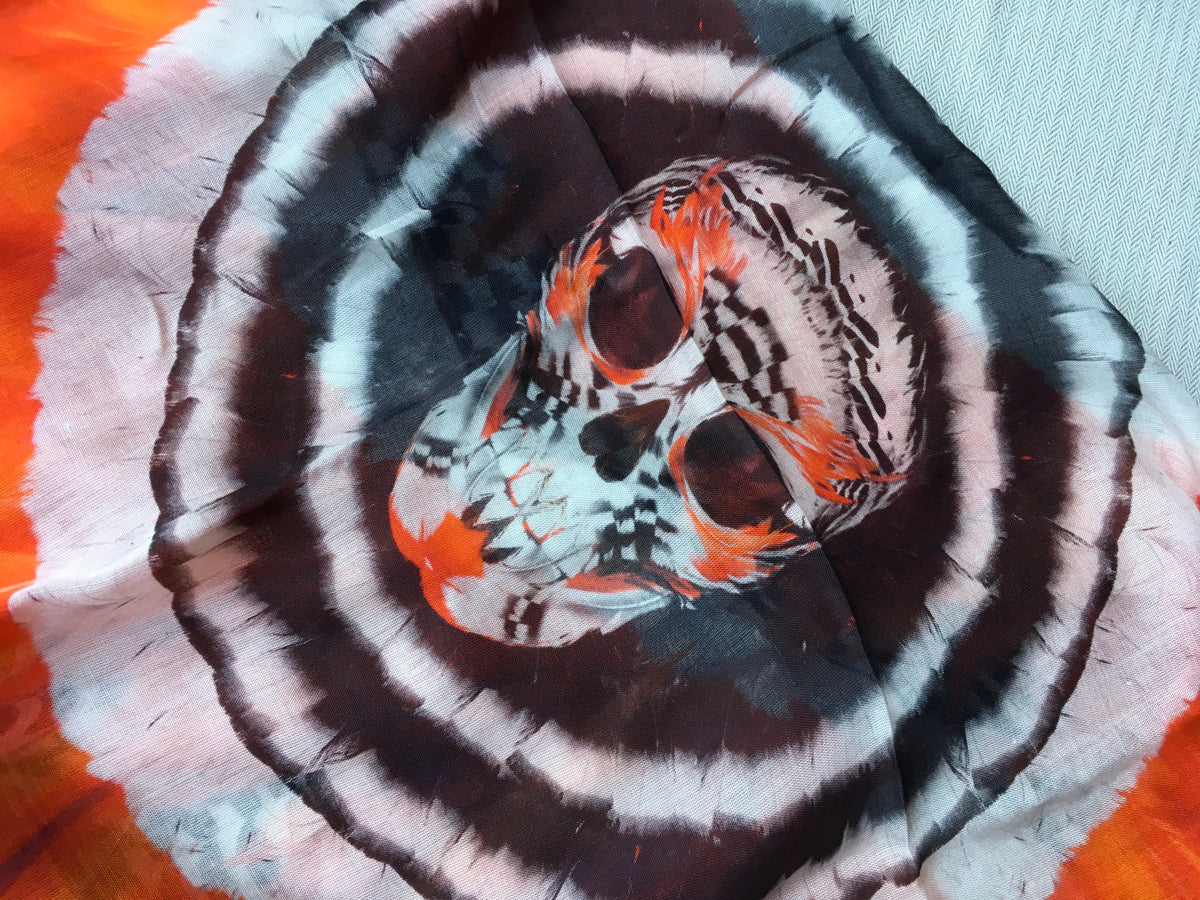 ALEXANDER MCQUEEN KNITTED FEATHER SKULL PRINT SILK BLEND SCARF AMAZING Ladies