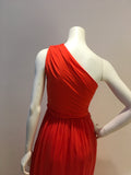 Carven Orange One Shoulder Draped Gown FR 36 UK 8 US 4 ladies