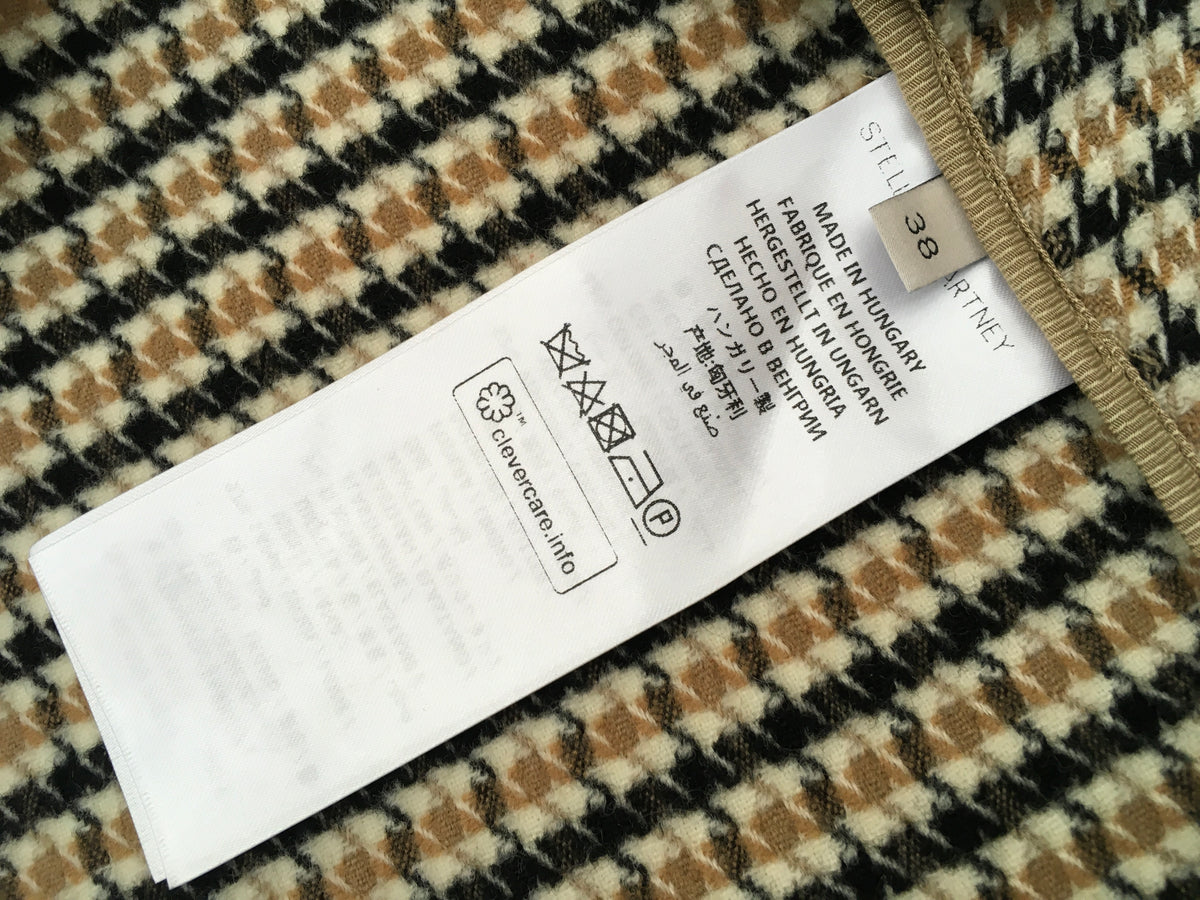 STELLA MCCARTNEY Oversized checked wool-blend coat Size 38 Ladies