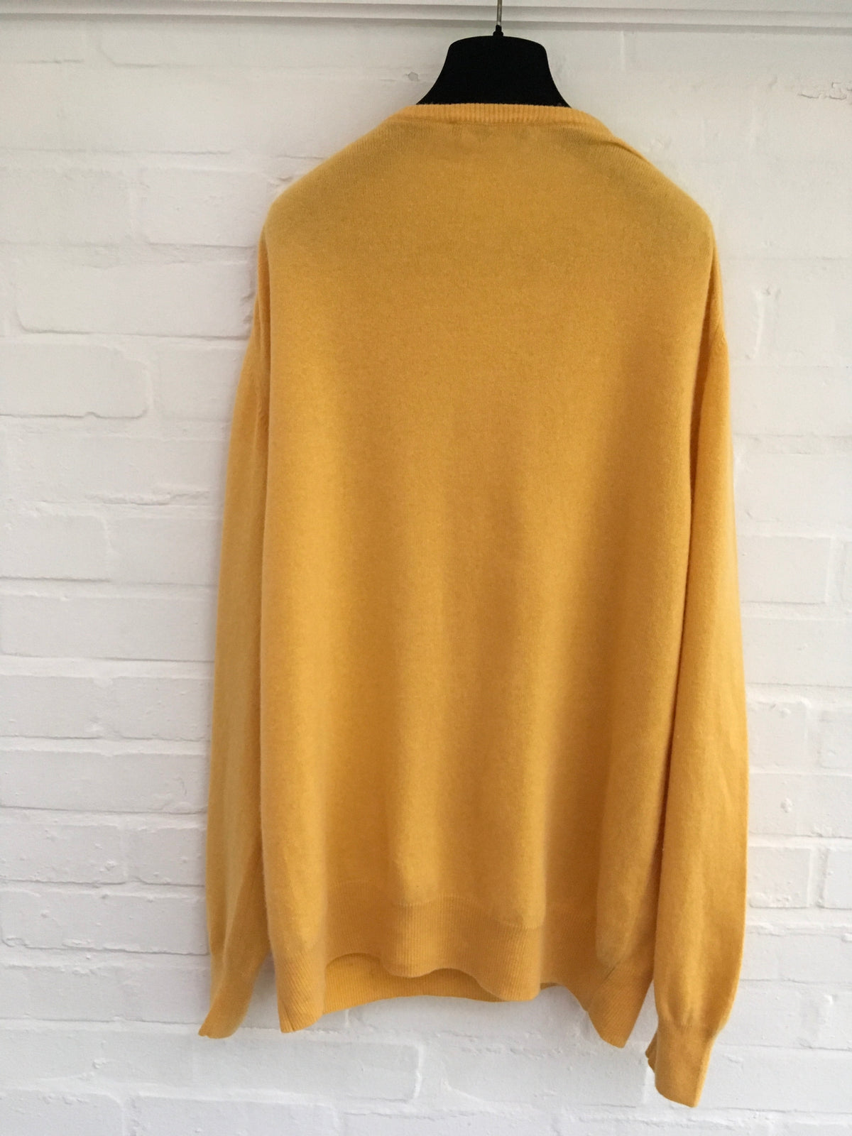 LORO PIANA Yellow Knit V-Neck PURE CASHMERE Sweater Jumper I 54 US 44 XXL Men