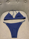 Navy Swimsuit 2 Pieces Bandeau Bikini Size I 38 F 34 UK 6 US 2 XS ladies