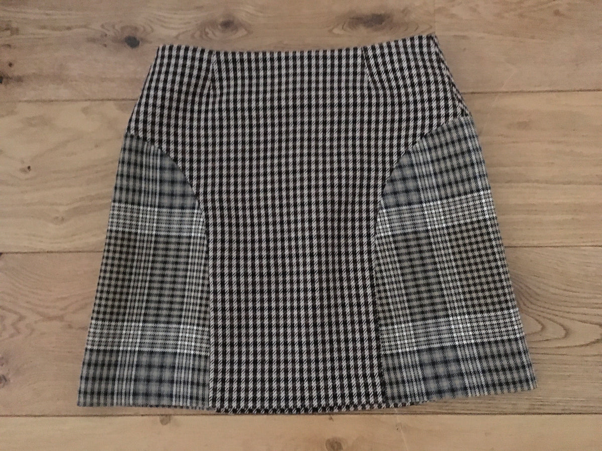 Maje Joxy Prince Of Wales And Houndstooth-twill Mini Skirt Size F 38 UK 10 US 6 ladies