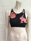 Running Bare Sports Bra Arabesque Zip Crop Maggie Size UK 8 US 2/4 ladies