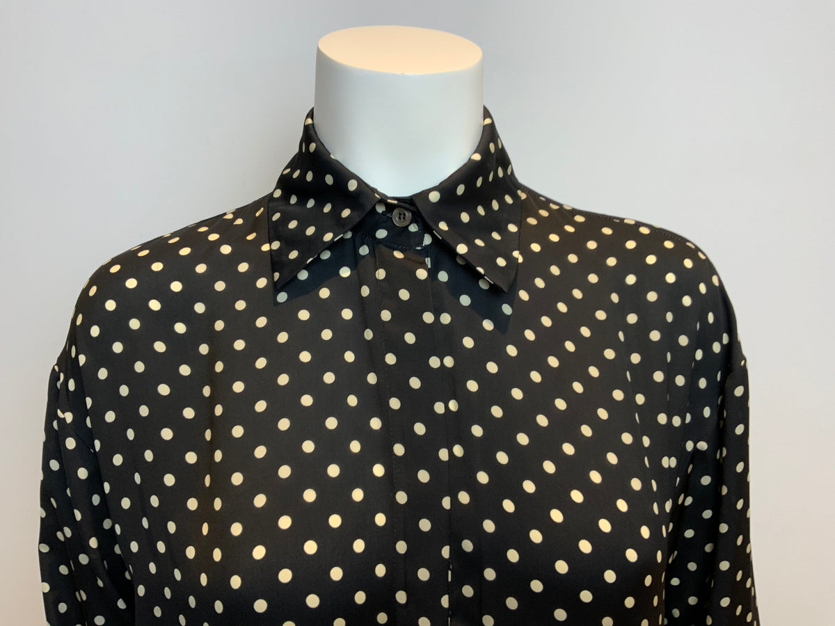 P.A.R.O.S.H laundry Polka Dots Oversized Shirt Pleated Dress SIZE XS ladies