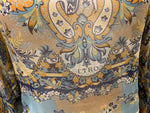 Etro Milano Silk Paisley and Logo Print Tunic Kimono Blouse Size XS ladies