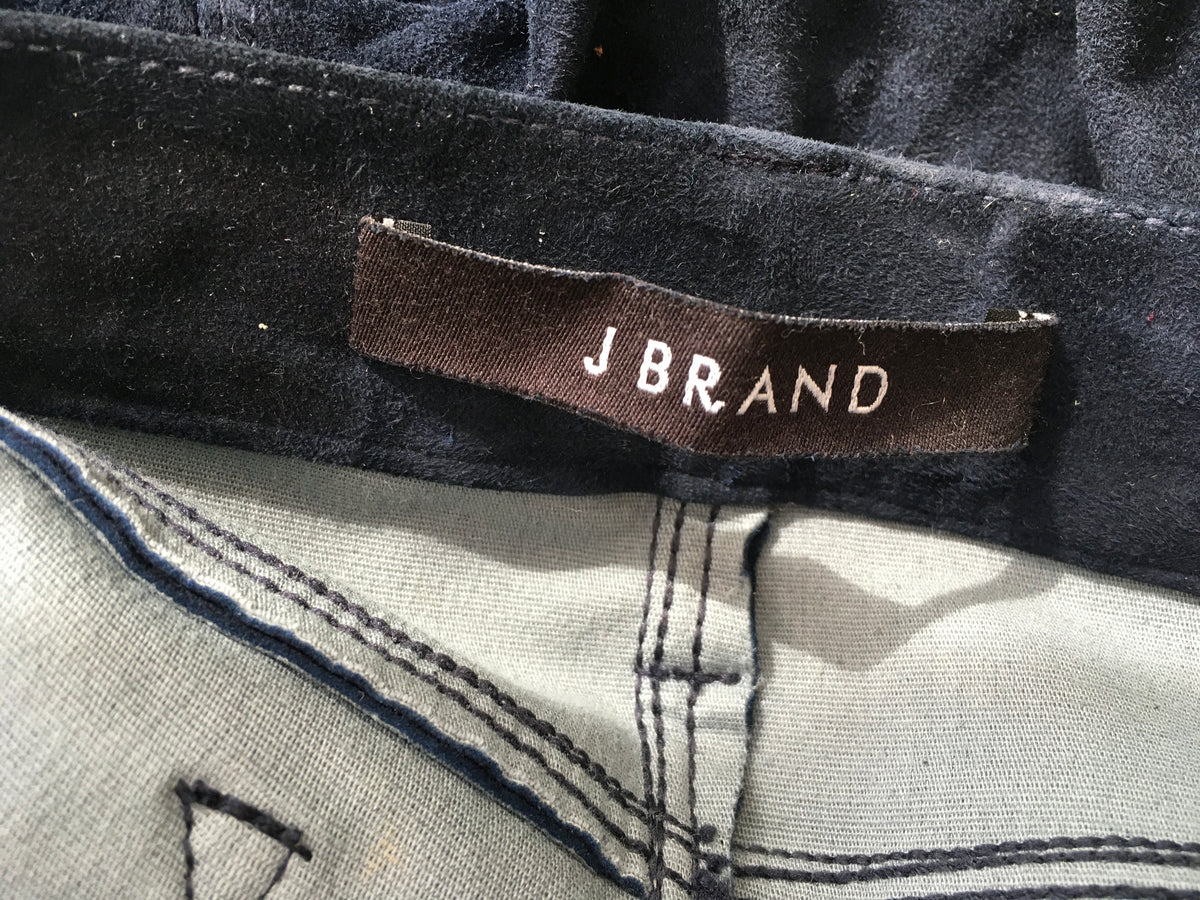 J BRAND Suede Super Skinny Pants Navy Blue Size 26 ladies