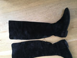 Sergio Rossi Over The Knee Tall Suede Black Boots Size 36 UK 3 US 6 ladies