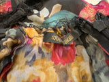 ROBERTO CAVALLI Floral Printed silk-chiffon embellish top Size I 42 UK 10 US 6 ladies
