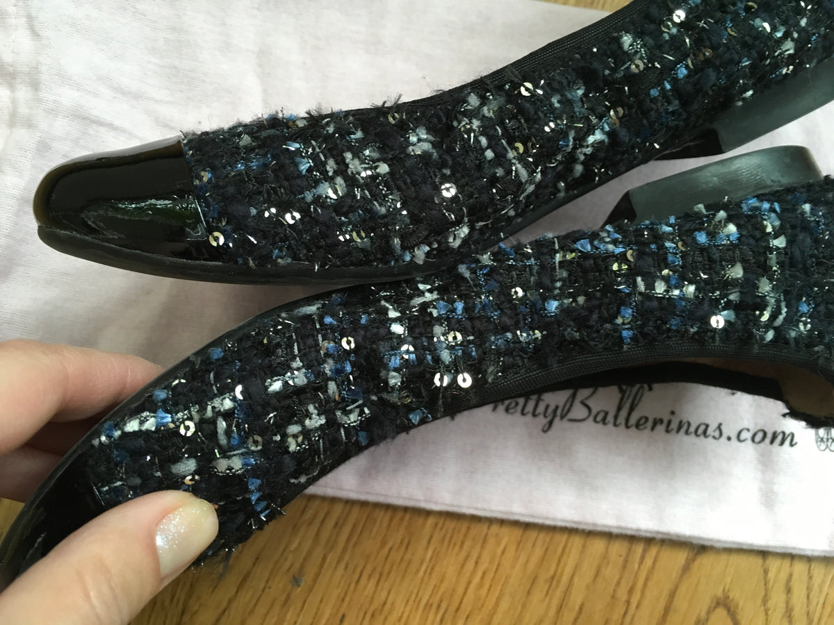 Pretty Ballerinas - Shirley Flat Tweed Cap Toe Shoes 36 UK 3 US 6 Ladies