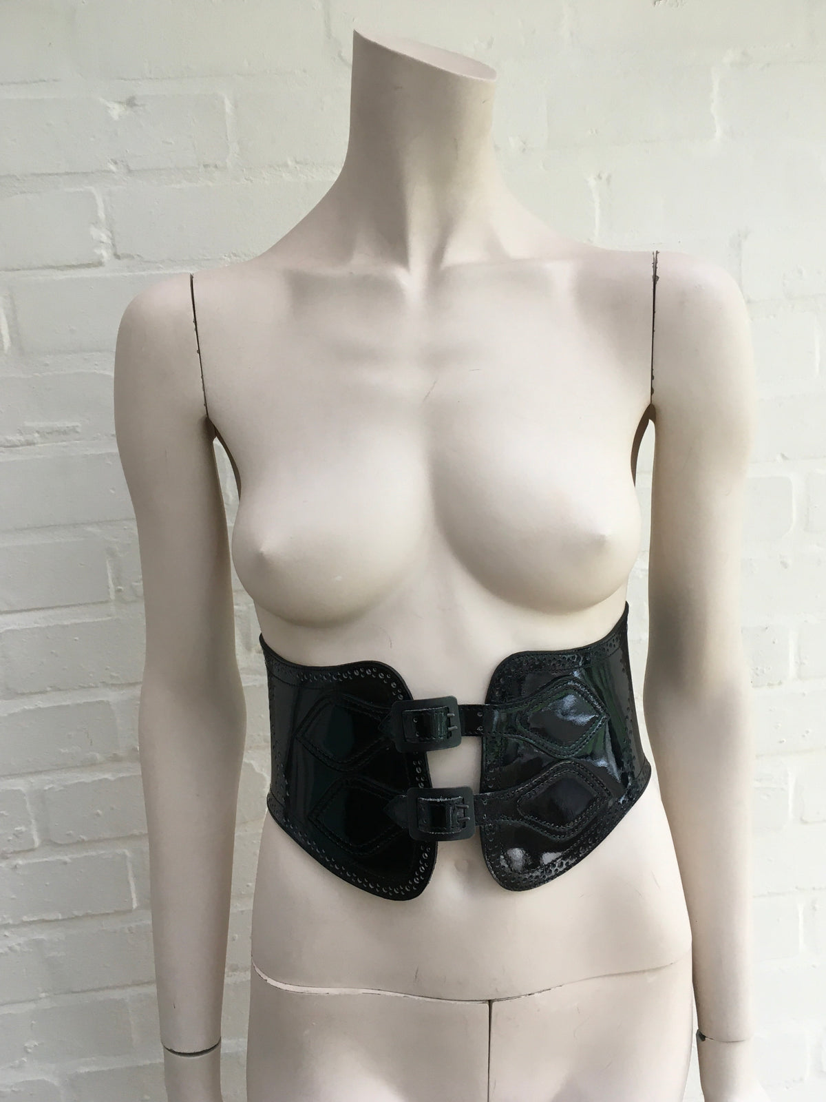 JEAN PAUL GAULTIER patent leather bondage corset belt ladies