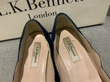 L.K. Bennett London Hanna Navy Suede Flats Shoes Size UK 8 US 11 EU 41 ladies