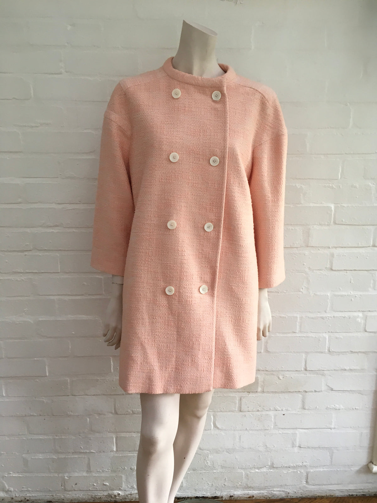 JAEGER LONDON Women's Pink Summer Tweed Coat Ladies