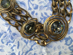 Oscar de la Renta Crystal Curb Chain Necklace Chain Ladies