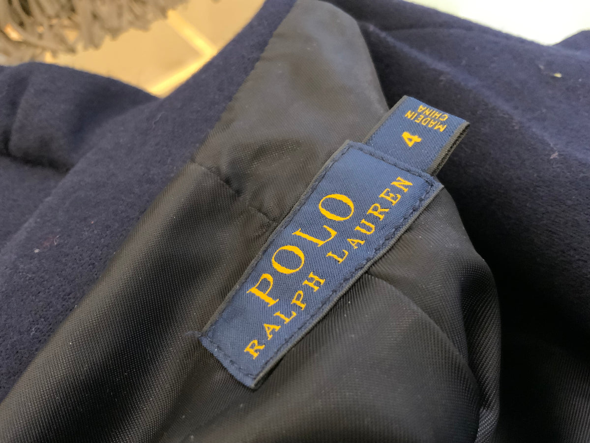 RALPH LAUREN Polo Wool Blend Navy Fitted Jacket Size US 4 UK 8 S small ladies