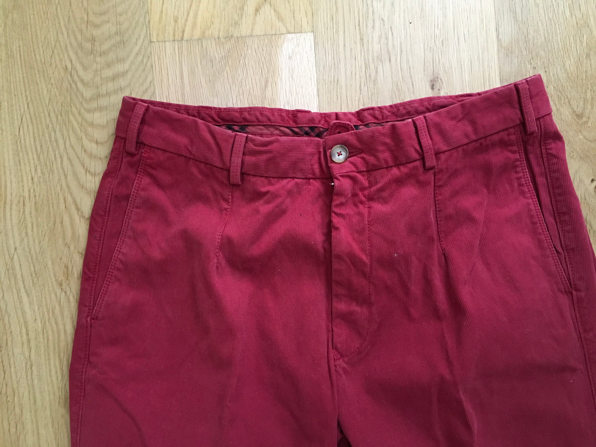 BURBERRY London Men’s Red Corduroy Trousers Pants Size 50 MEN