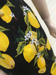 Dolce & Gabbana Lemon-print silk-blend charmeuse skirt Ladies