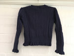 RALPH LAUREN Girls' Ruffled Rib Knit Cardigan Cable Sweater Jumper Children