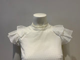 ERDEM Opal ruffled cotton top blouse in white Size UK 8 US 4 I 40 S SMALL ladies