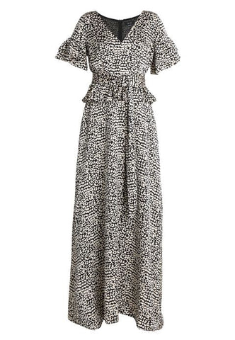 Lost Ink Maxi Dress With Belted Waist In Leopard ladies