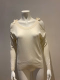 MASSIMO DUTTI WHITE BOW KNITTED SWEATER JUMPER SIZE XS EXTRA SMALL LADIES