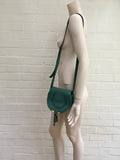 CHLOE Chloé Calfskin Small Marcie Round Crossbody Bag Teal Green Handbag ladies