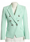 Balmain double breasted tweed mint green blazer jacket F 36 UK 8 ladies